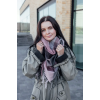 Велика чорно-рожева кашемірова хустка косинка в клітину CASHMERE